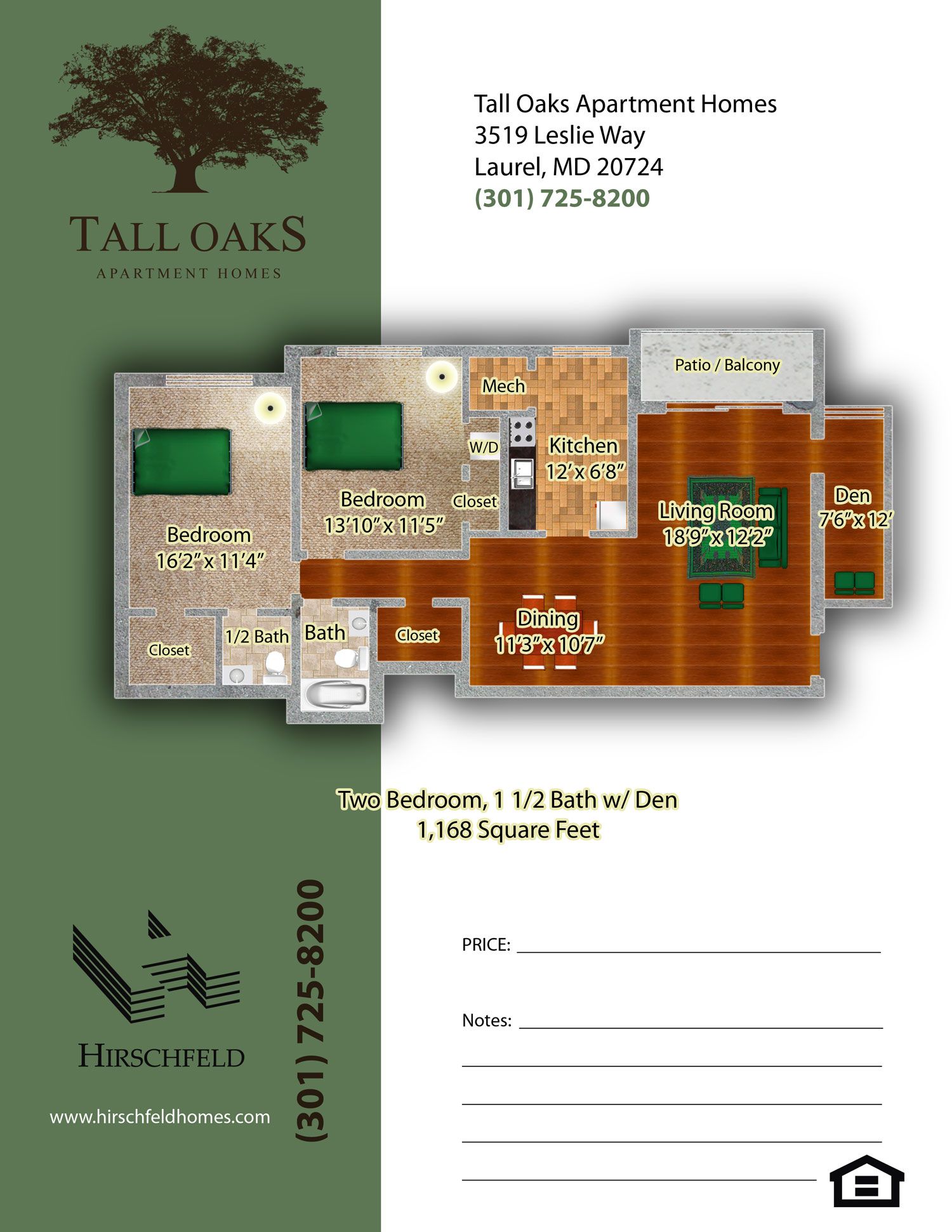 2BRAptLaurelMDTallOaks1168 Hirschfeld