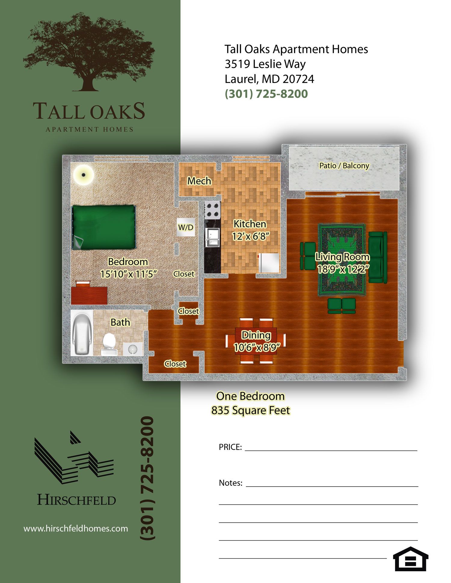 ApartmentLaurelMD1BedroomTallOaks835 Hirschfeld