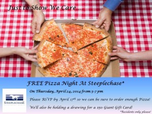 Apartments_cockeysville_MD_steeplechase_pizza_night_for_residents_april_24_2014