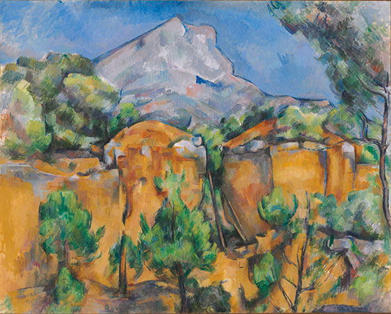 Paul Cezanne's Mont Sainte-Victoire Seen from the Bibemus Quarry on display in the Baltimore Museum of Art