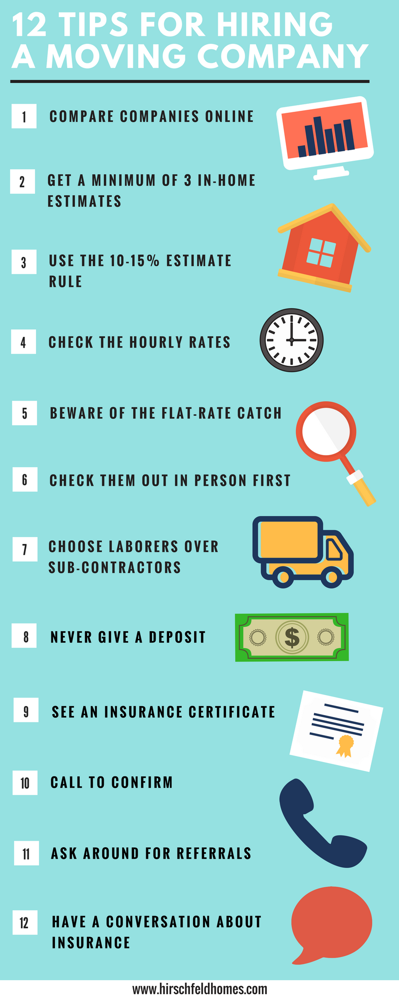 12 tips for hiring a moving company infographic