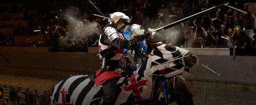 medieval times knight jousting on horseback