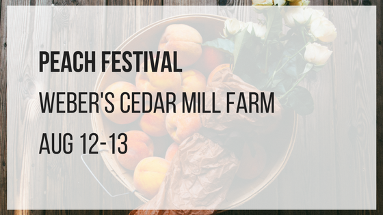 peach festival at weber's cedar mill farm august 12 and 13