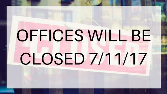 offices will be closed july 11 2017