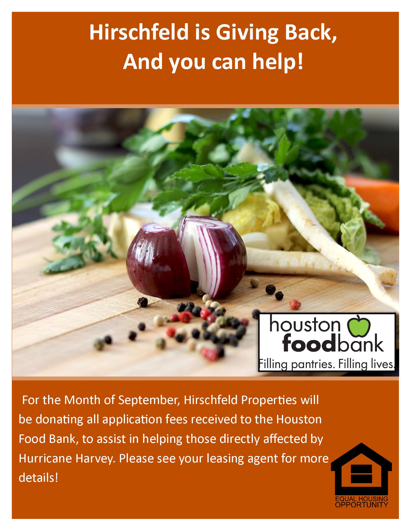 hirschfeld is giving back and you can help houston food bank donations