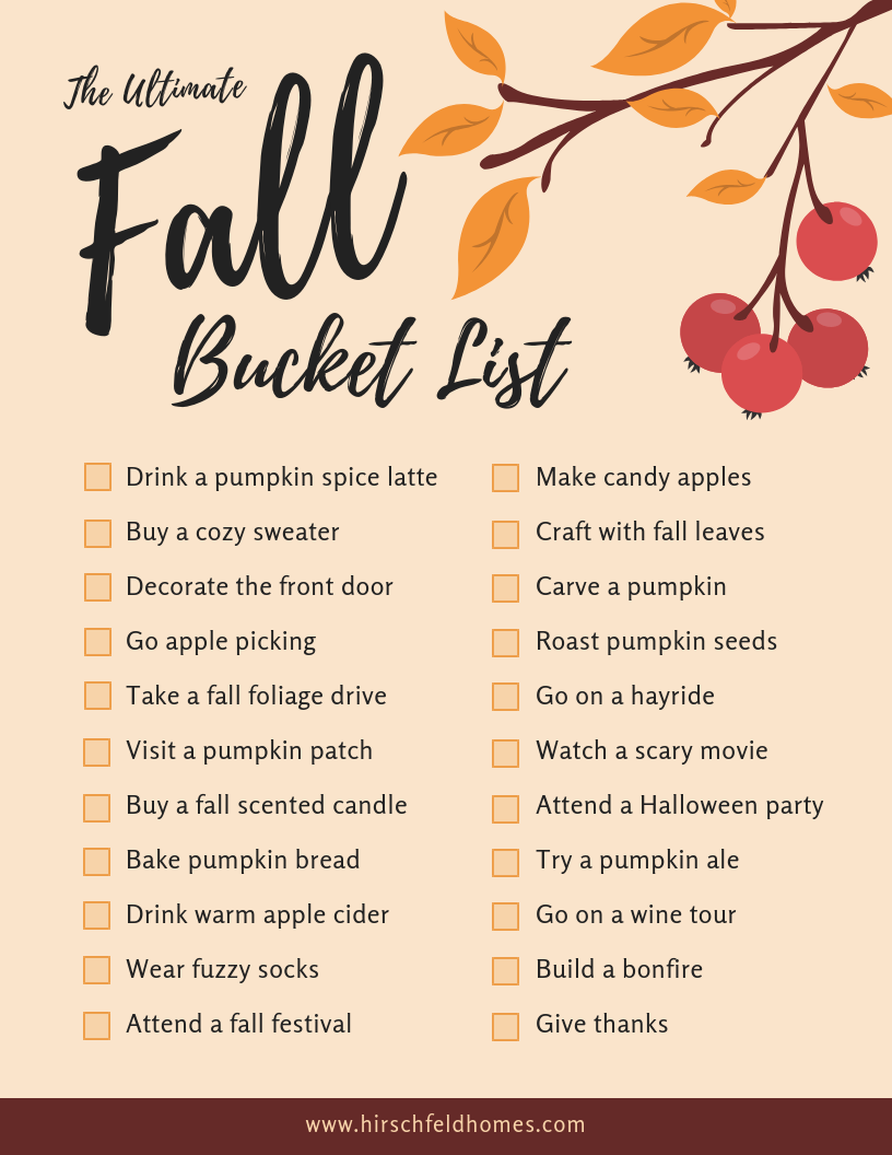 the ultimate fall bucket list
