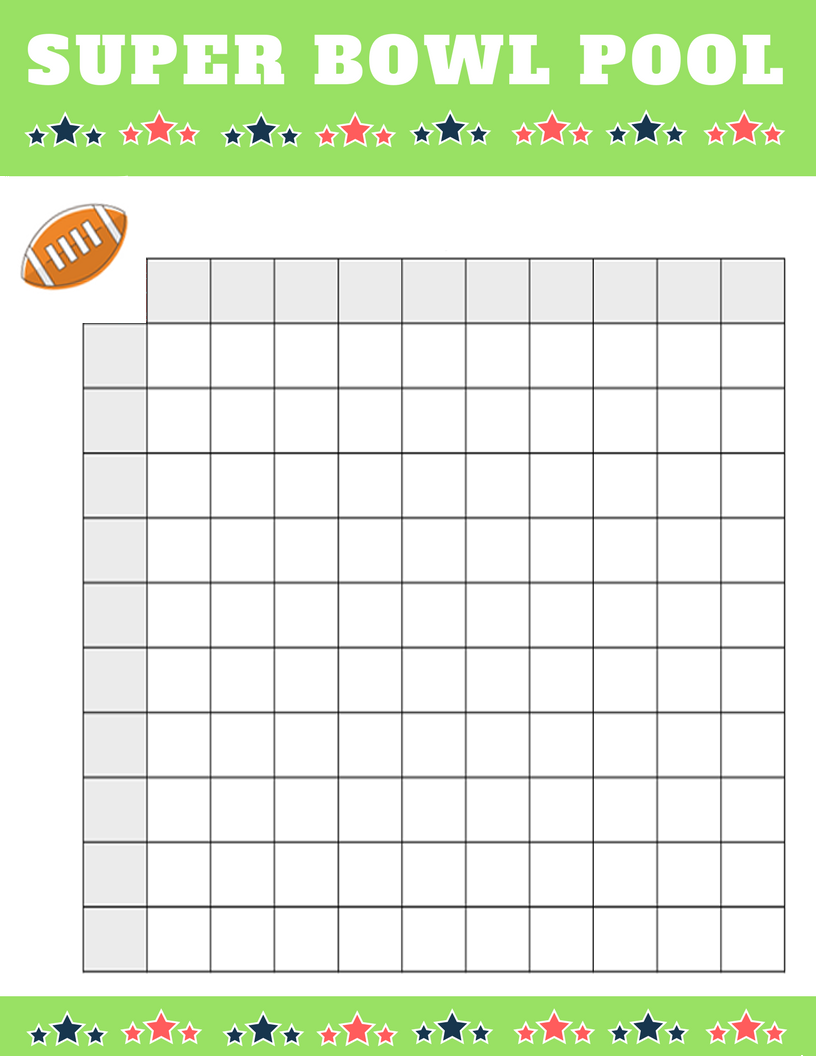 super bowl pool - click to download your free super bowl square sprintable