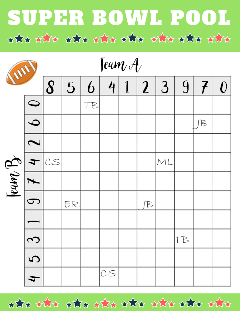Super Bowl Squares Printable 2023 Printable World Holiday