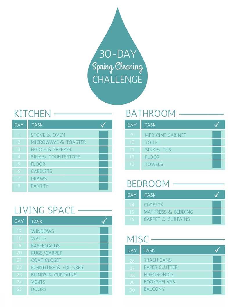 print the 30-day spring cleaning checklist