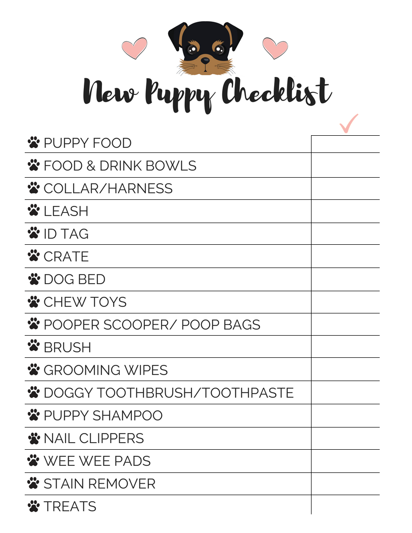 New Puppy Checklist