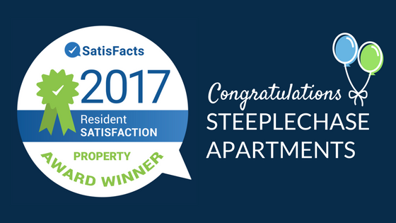 Congratulations Steeplechase 2017 National Resident Satisfaction Award presented by SatisFacts.