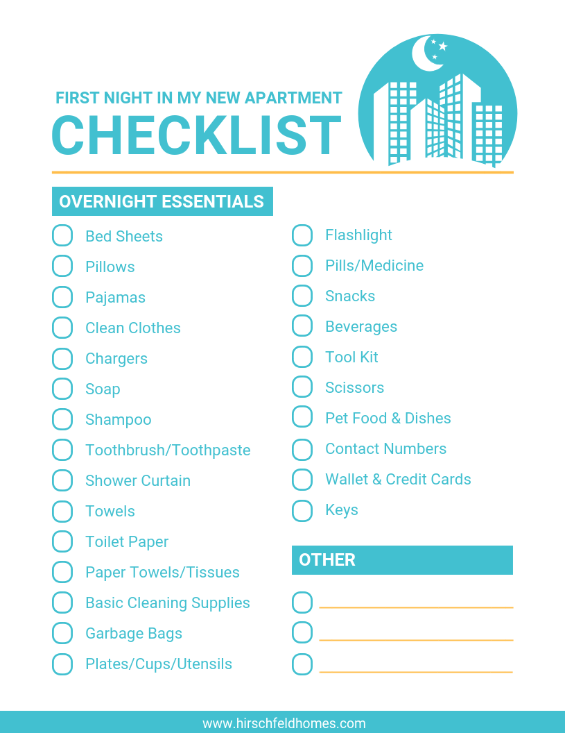 First Apartment Must Haves Checklist